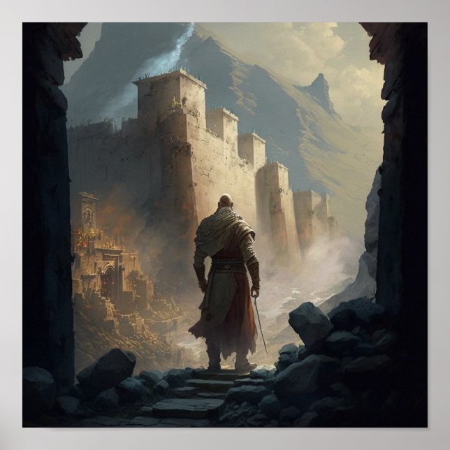 Poster Cerco de cidade de montanha (Frente)