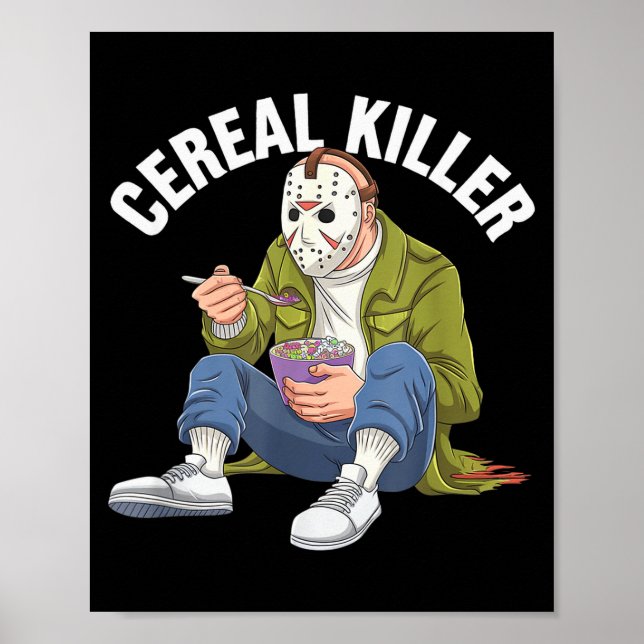 Poster Cereal Killer Funny Halloween Horror Movie Masked  (Frente)