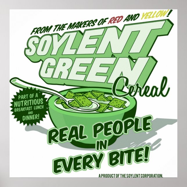 Poster Cereal Verde Soylent (Frente)