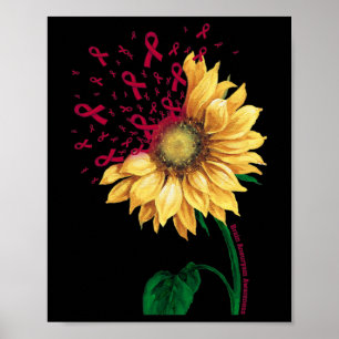 Poster Cérebro Aneurismo SENSIBILIZAÇÃO Sunflower Burgund