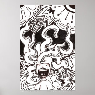 Pôster Cérebro Feliz Psicodélico