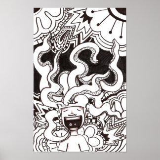 Pôster Cérebro Feliz Psicodélico