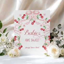 Poster Cereja no topo Os bebês são um doce Arco rosa