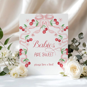 Poster Cereja no topo Os bebês são um doce Arco rosa