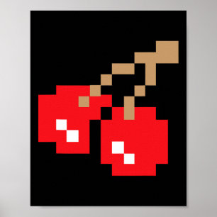 Poster Cerejas De Jogo De Arcade Retro