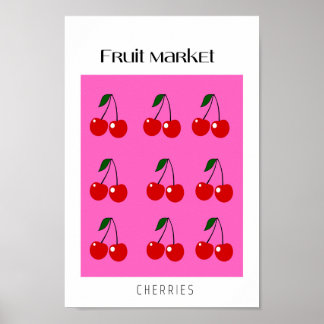 Poster Cerejas do mercado de fruta