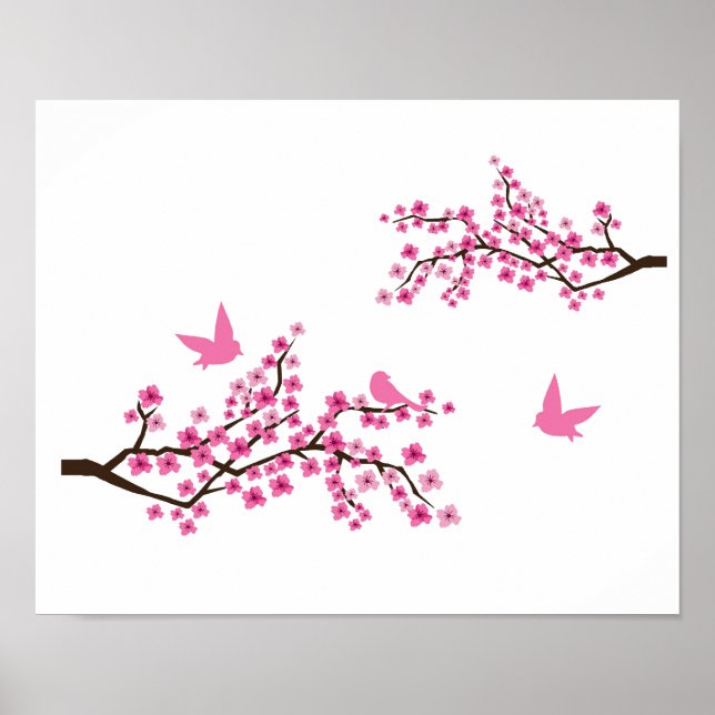 Poster Cerejeiras e Aves (Frente)