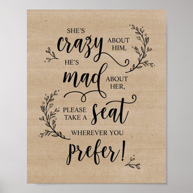 Poster Cerimônia De Casamento De Vinhas Russas Sente-Se (Frente)