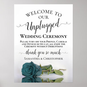 Poster Cerimônia de casamento desplugada do Rosa de chá d