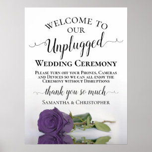 Poster Cerimônia de casamento desplugada do Rosa Elegante
