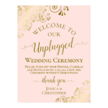 Cerimônia de casamento desplugada e Dourada Chic