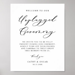 Poster Cerimônia de Casamento Desplugado da Caligrafia Ne