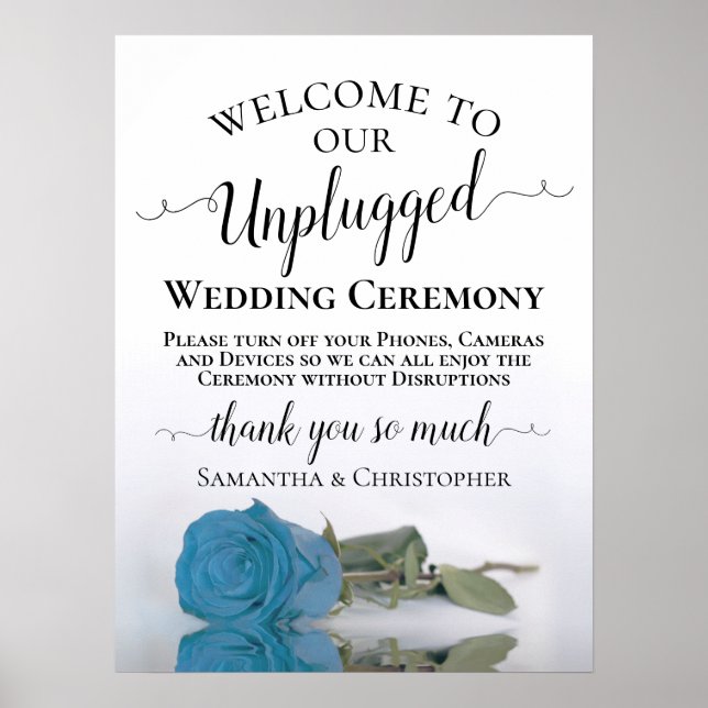 Poster Cerimônia de Casamento Desplugado da Turquoise Ros (Frente)