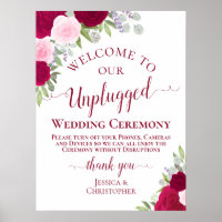 Cerimônia de Casamento Sem Ligas Magenta e Rosa Fl