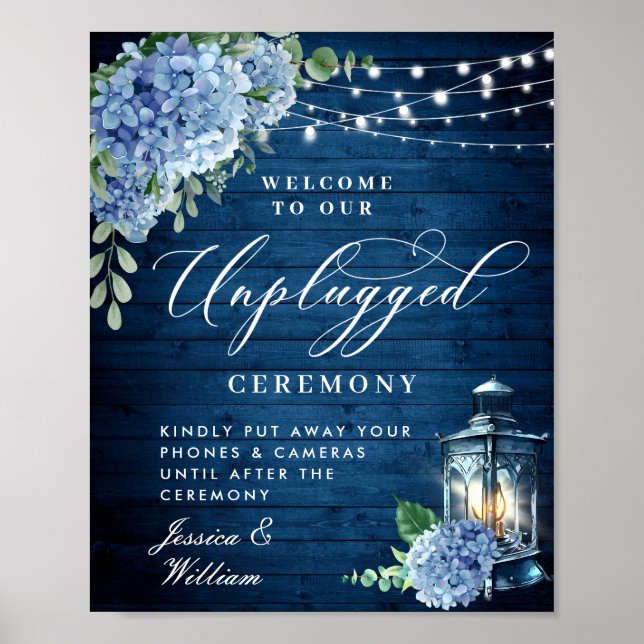 Poster Cerimônia de Casamento Unplugado de Hydrangea Lant (Frente)