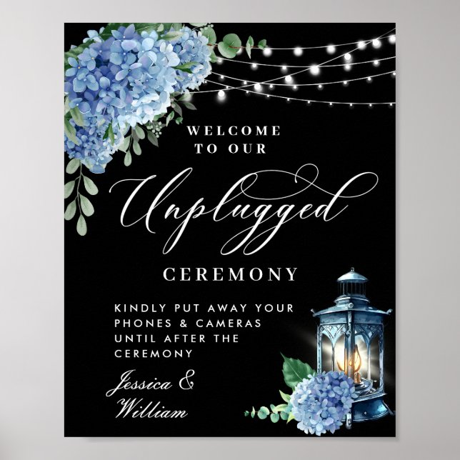 Poster Cerimônia de Casamento Unplugado de Hydrangea Lant (Frente)