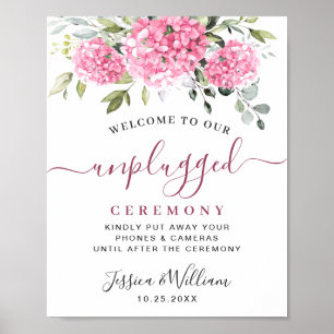 Poster Cerimônia de Casamento Unplugado Elegante Rosa Hyd