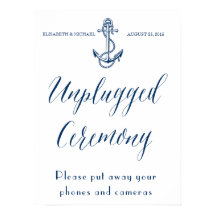 Cerimônia desplugada, sinal de casamento náutico