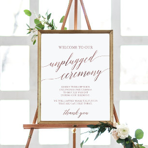 Poster Cerimônia Elegante de Caligrafia Dourada desconect