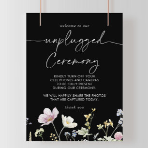 Poster Cerimônia Inplugada Floral de Boho de Multicores