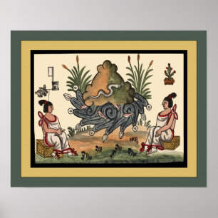 Poster Cerimônias astecas ~ Arqueologia ~ Tovar Codex ~ *