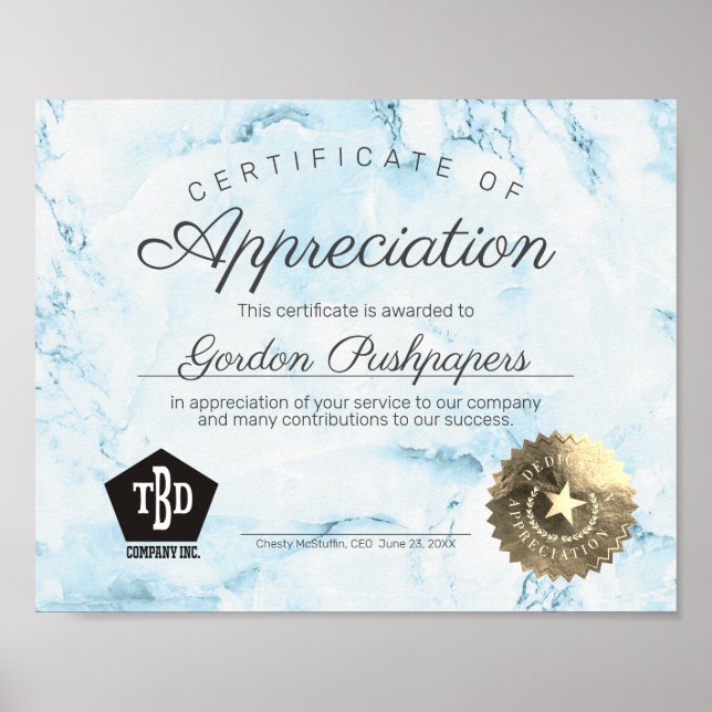 Poster Certificado de apreciação de voluntários (Frente)