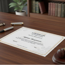 Poster Certificado de Apreciação Elegante Ouro Clássico D