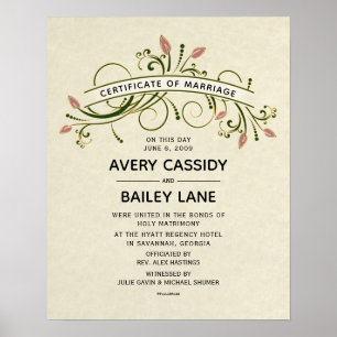 Poster Certificado de Casamento