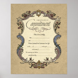 Poster Certificado de Casamento de Compromisso
