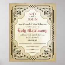 Certificado de Casamento de Esposa do Marido Santo