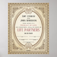 Certificado de Casamento de Frame de Fronteira Ova