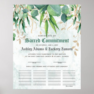 Poster Certificado de Casamento de Livro de Convidado de 