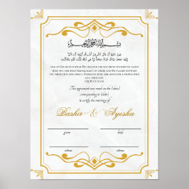 Poster Certificado de Casamento Nikkah Personalizado Mode