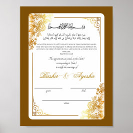 Poster Certificado de Casamento Nikkah Personalizado Mode