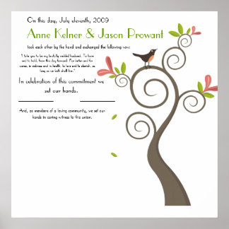 Pôster Certificado de Casamento Quaker - Enorme