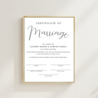Certificado De Casamento Simples E Minimalista