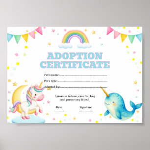 Poster certificado de coloração de animal de estimação ad