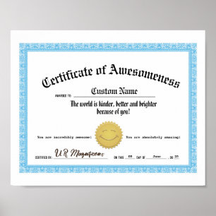 Poster Certificado de consciência, Prêmio de bondade