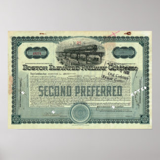 Poster Certificado de Existência de Co. Ferroviário Eleva