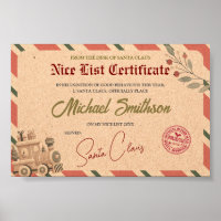 Certificado de Lista Nice de papais noeis