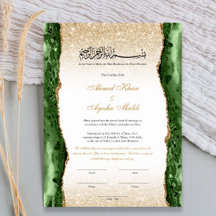 Poster Certificado de Nikkah Elegante Casamento Islâmico