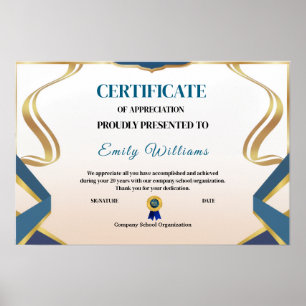 Poster Certificado de Ouro de Realização de Apreciação Pe