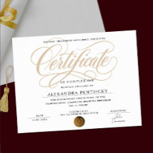 Certificado de Premiação Branco e Dourado Elegante