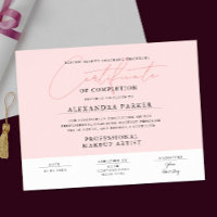 Certificado de Premiação Rosa e Branco Feminino