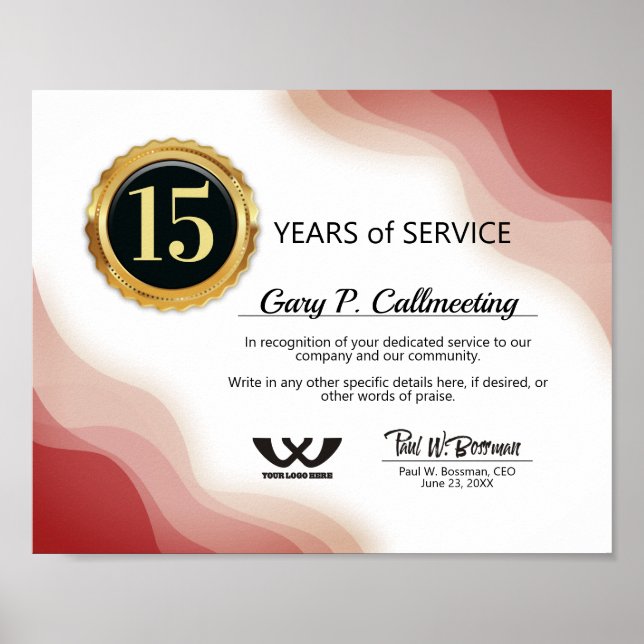 Poster Certificado de reconhecimento de aniversário de fu (Frente)