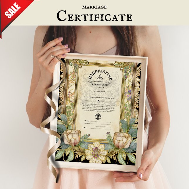 POSTER CERTIFICADO DE TRATAMENTO PÁGINA WICCA FLORAL CELT (Criador carregado)