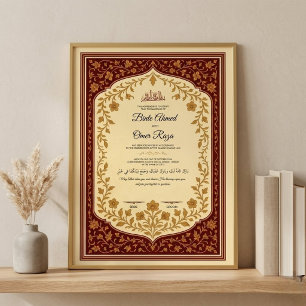 Poster Certificado Digital de Nikkah Contrato de Nikkah D