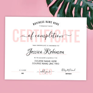 Poster Certificado Feminino Rosa Premiação Baixar