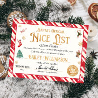 Certificado Nice aprovado Papai Noel