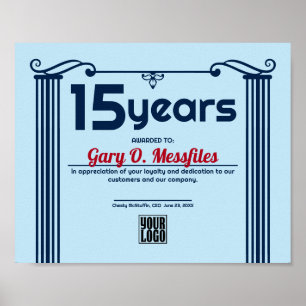 Pôster Certificado universal do aniversário do empregado